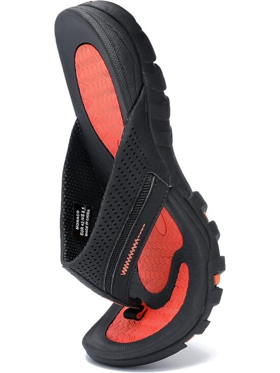 Men\'s Black&Orange Flip-flops Thongs Sandals Durable Comfort Slippers For Casual